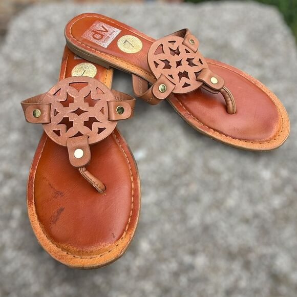 Dolce Vita Women’s Gotie Sandals Size 7 Comfort Leather Distressed boho Flip - Picture 5 of 12